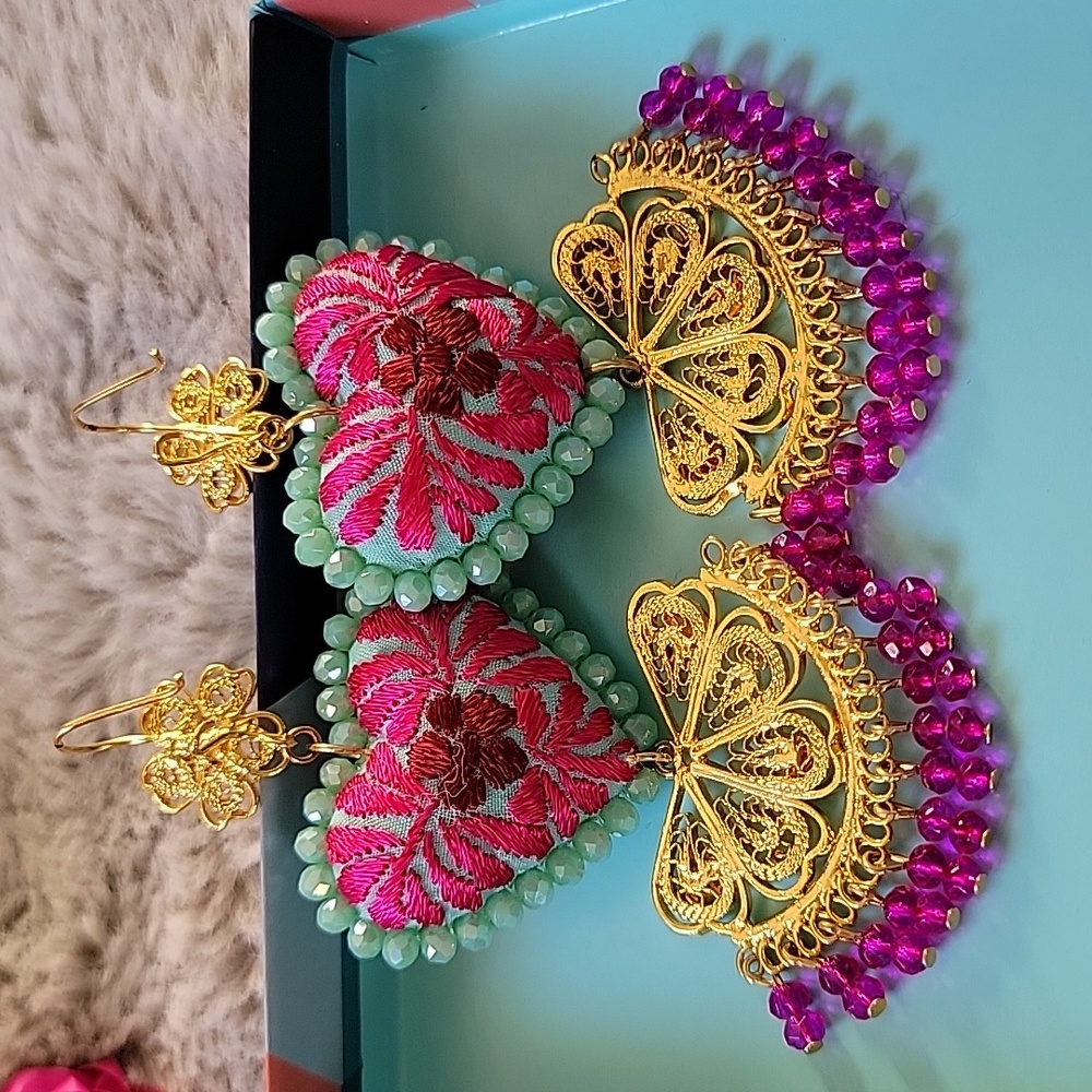 Filigrana earrings hand made in mexico gold plated